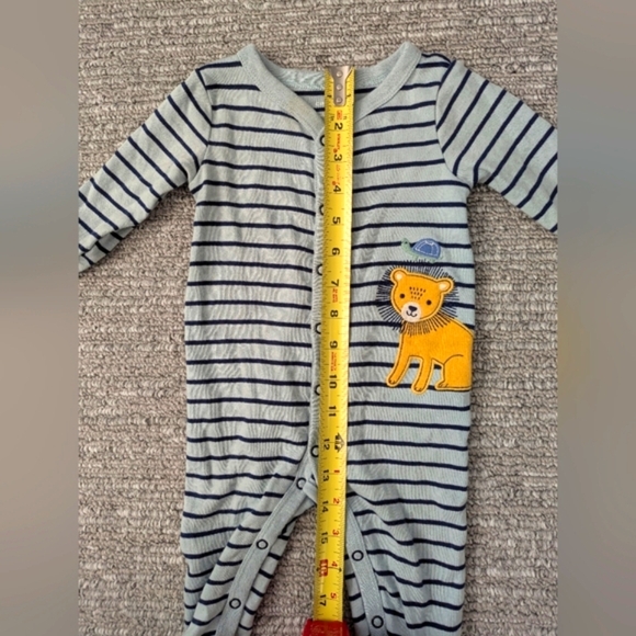 Carter's (Size 6 Months) One Piece Footed Blue Striped Lion Sleepers/Pyjamas - Picture 12 of 12